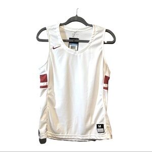 Nike Dri-Fit Women’s Jersey White Sleeveless V-Neck Athletic Fit Tank Top Medium